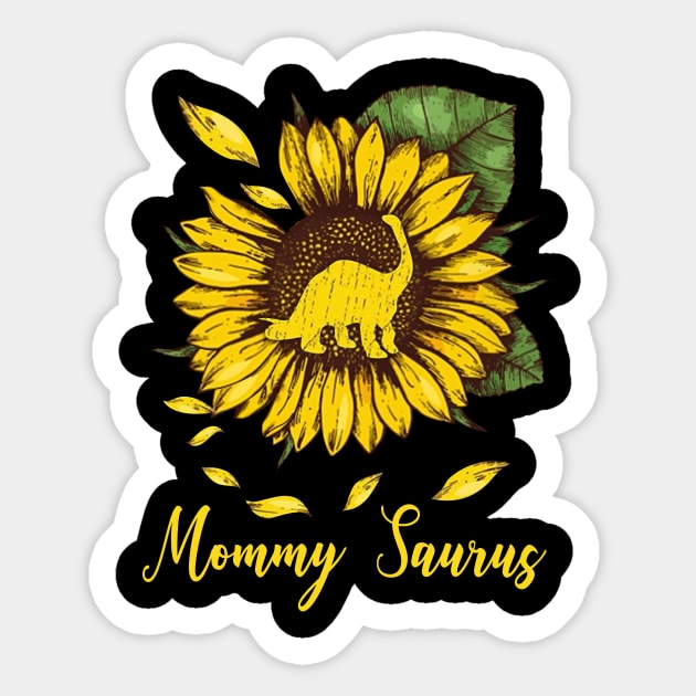 Sunflower Mommy Saurus Sticker by gotravele store